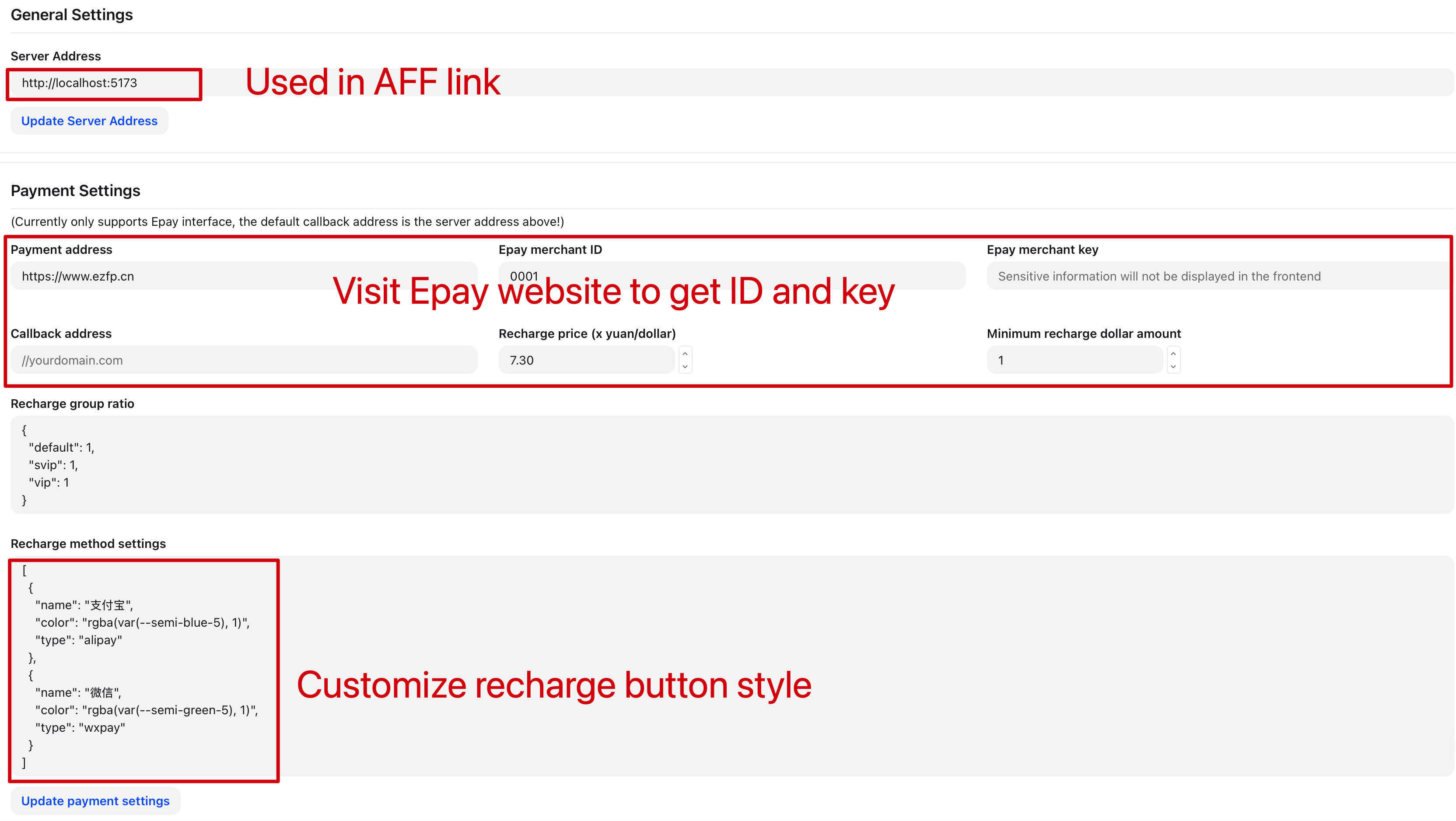 Payment Settings